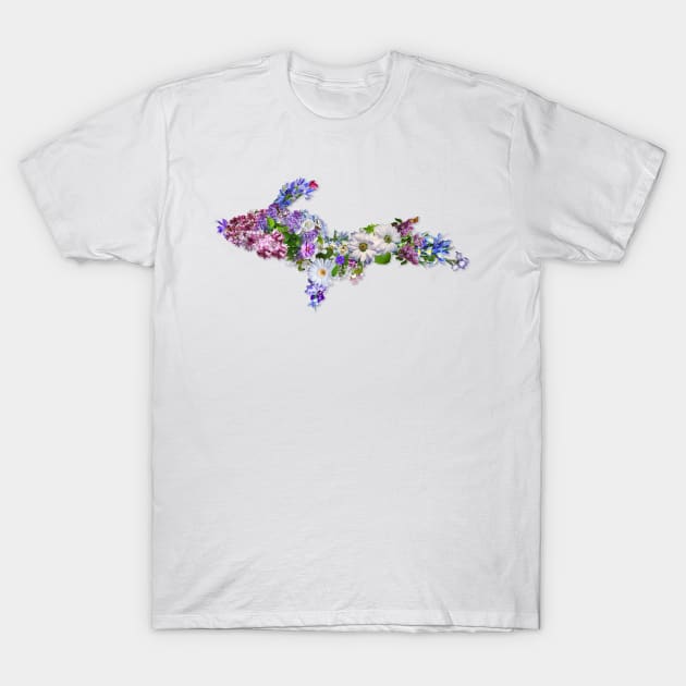 Upper Peninsula Flowers Outline T-Shirt by Jarrodjvandenberg